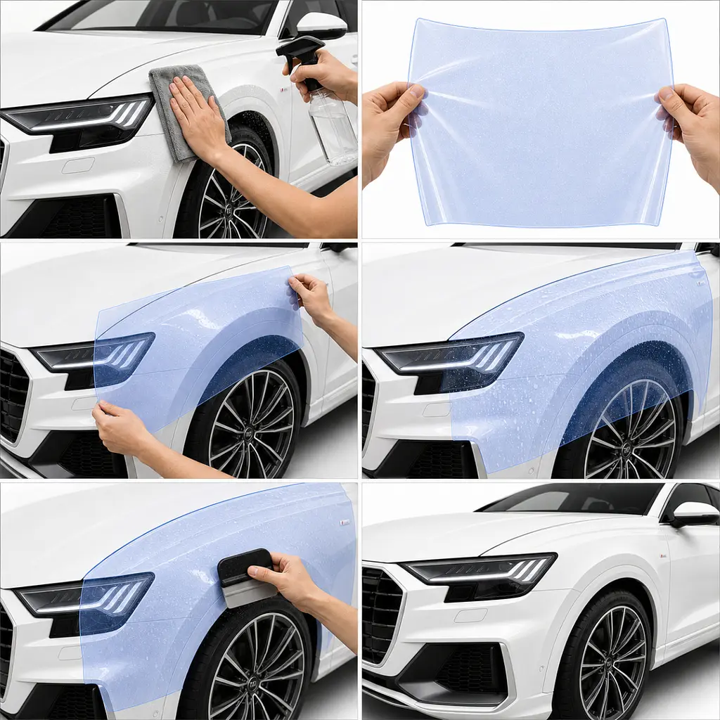 Антигравійна захисна бронеплівка за лекалами для Audi Q8 4M 2018-2023 - передня частина авто (капот бампер крила)) - фото 2