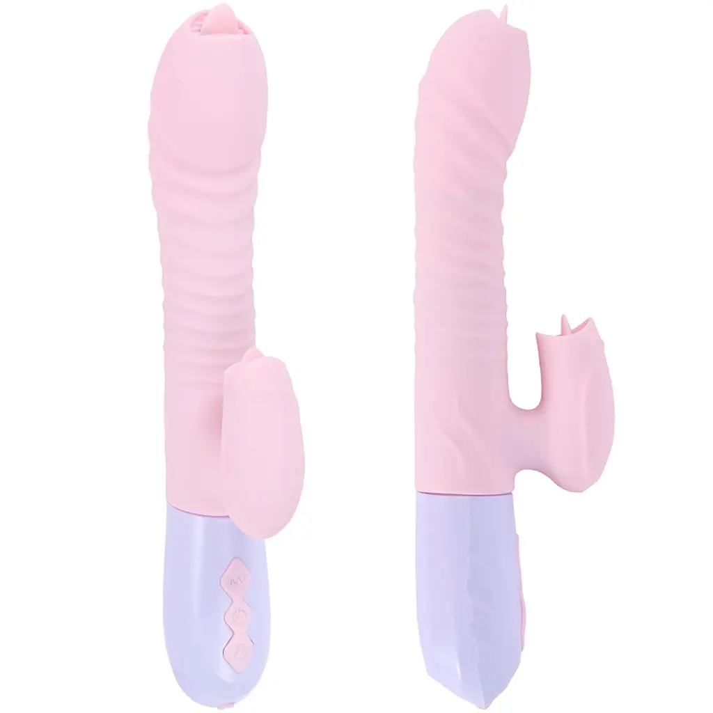 Вібратор Silicone Vibrator USB 7 Function and Thrusting Function / Heating Pink - фото 8