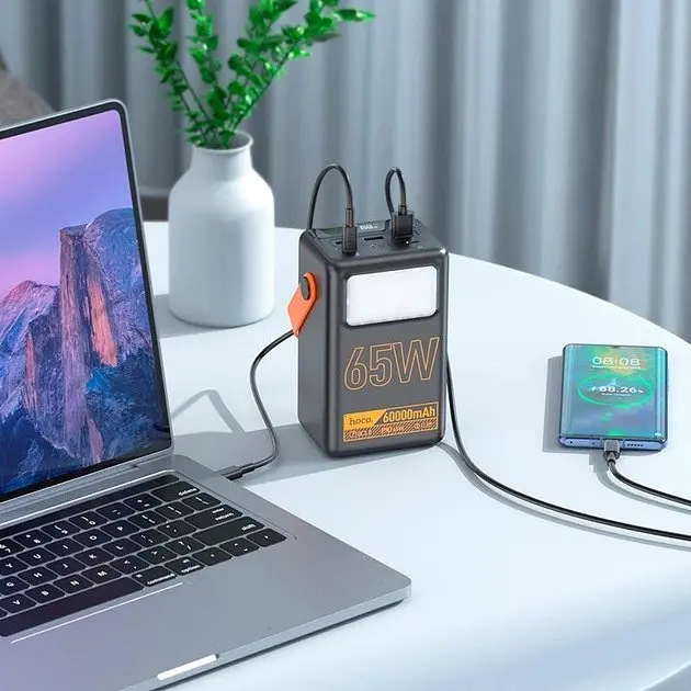 Портативна батарея Hoco J110A Powerful PD 65W 60000mAh зовнішній акб чорний - фото 6