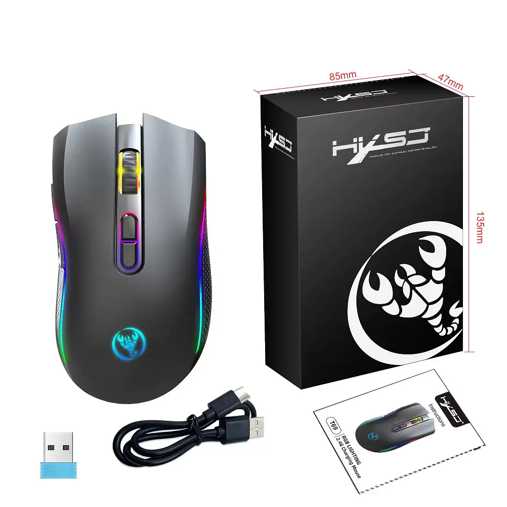 Миша бездротова HXSJ T69 2,4G Hz Black - фото 7