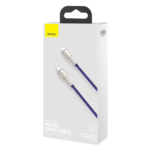 Кабель Baseus Cafule Series Metal Cable Type-C to Lightning PD 20W 1m CATLJK-A05 Purple - фото 5