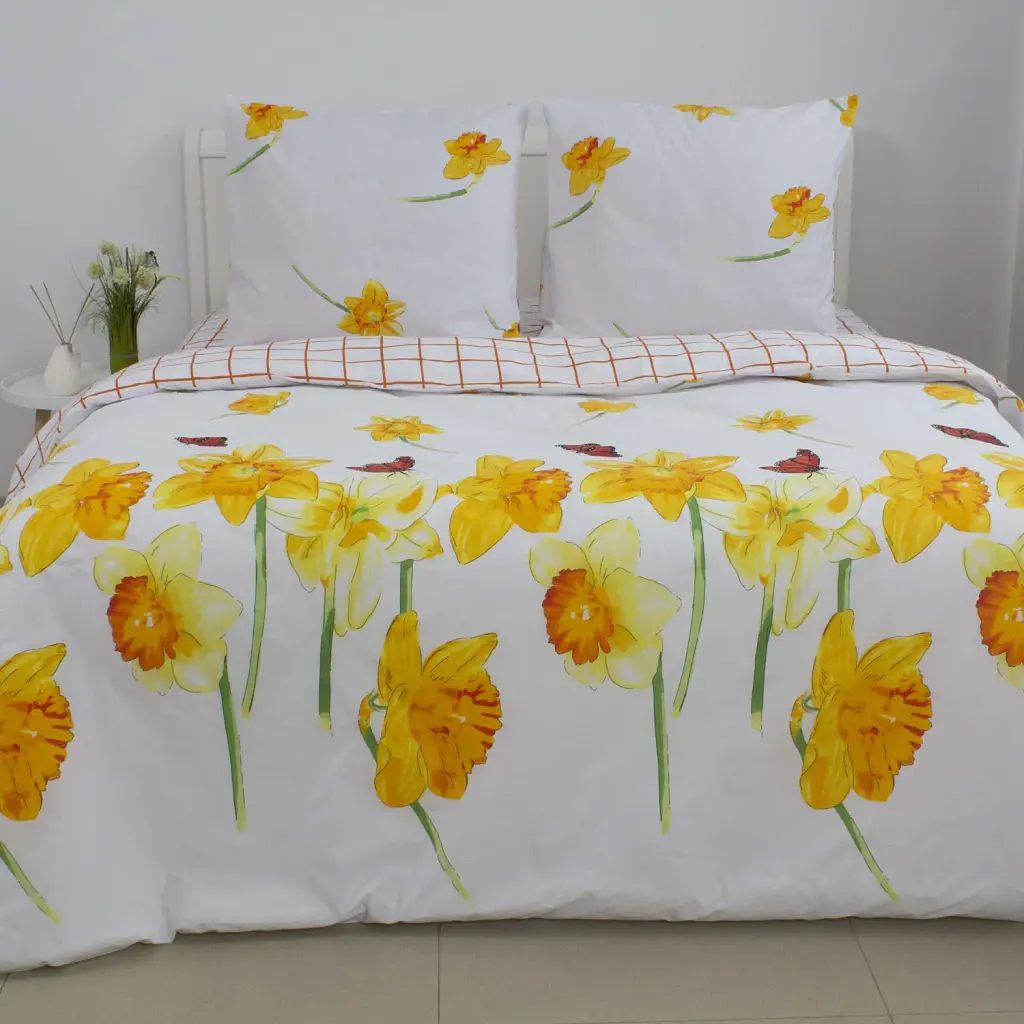 Постільна білизна ТЕП Soft Dreams Яскравий нарцис двоспальна 70x70 білий - фото 2