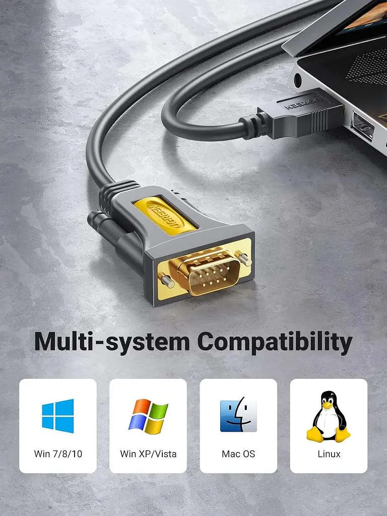 Кабель-перехідник UGREEN USB на RS232 DB9 2 м з контролером PL2303 - фото 6