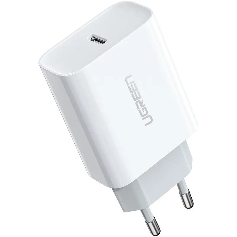 Мережевий зарядний пристрій UGREEN CD137 Fast Charging Power Adapter with PD 20W EU (Білий) (UGR-60450)