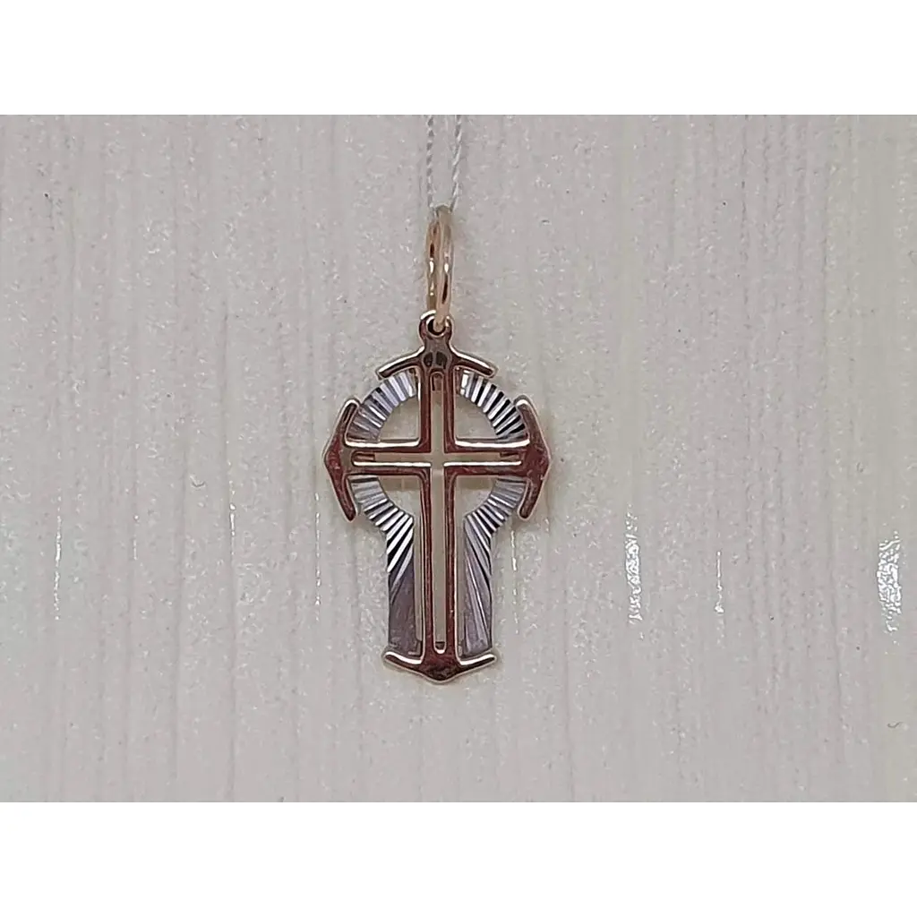 Золотий хрестик Харківська ювелірна фабрика з алмазною гранню. 11560-АЛМ - фото 2