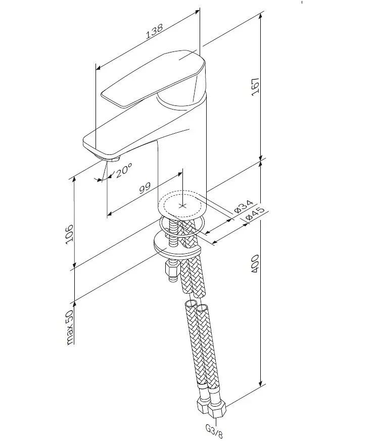 Смеситель для раковины AM.PM Gem черный F90E02122 - фото 8