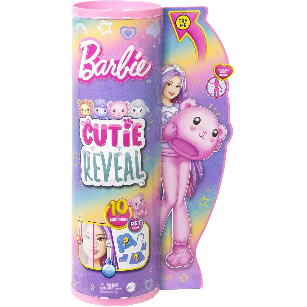 Кукла Barbie Cutie Reveal Мягкие и пушистые, в костюме медвежонка (HKR04) - фото 6