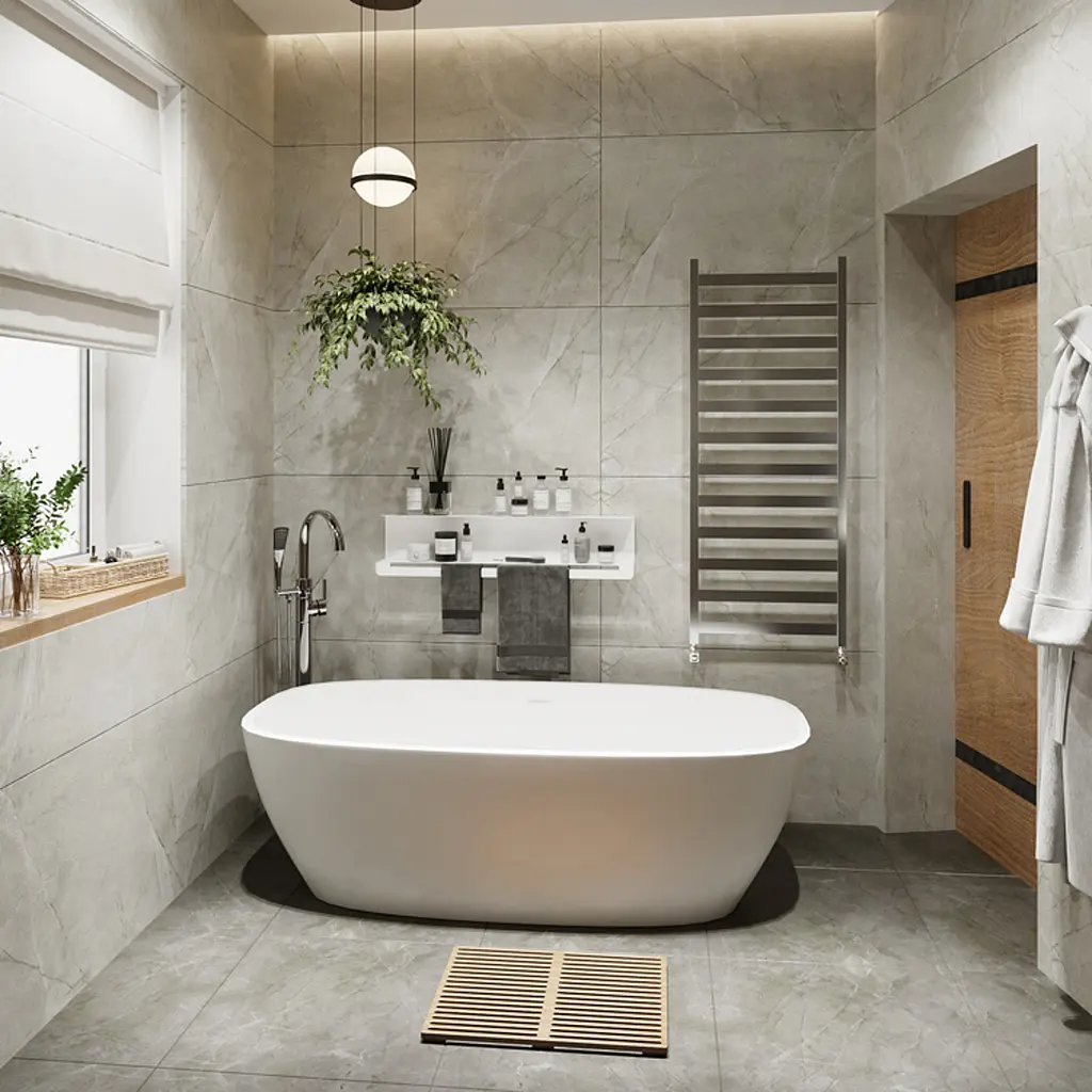 Полиця в ванну кімнату Nice & Cozy Towel shelf з тримачем для рушників біла - фото 5