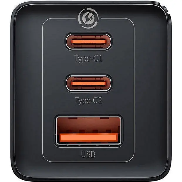 Мережевий зарядний пристрій Baseus GaN5 Pro Fast Charger 2C+U 65W + Cable USB-C Black (CCGP120201) [98870] - фото 5