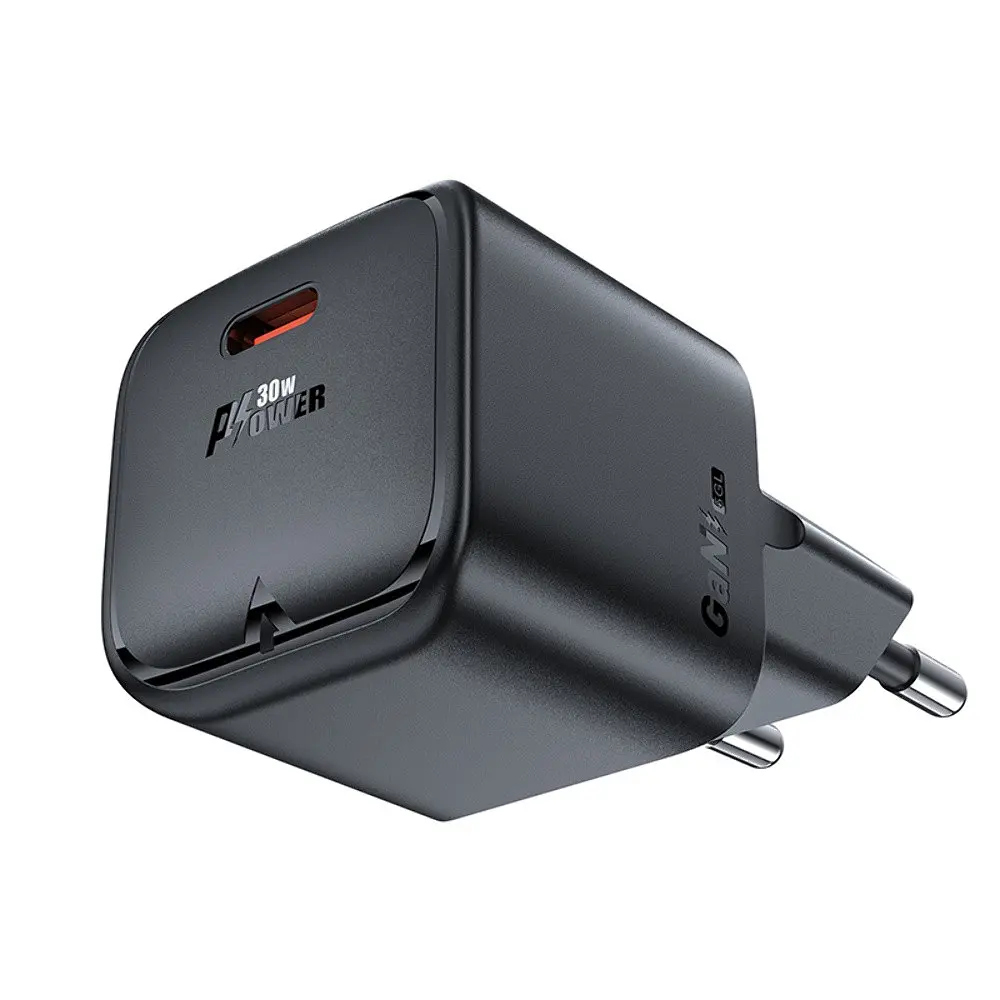 Зарядний пристрій Acefast A77 mini Type-C PD30W GaN чорний - фото 3