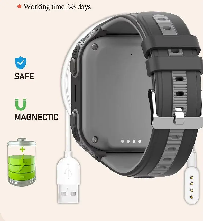 Розумний дитячий годинник Lemfo F7 з AMOLED дисплеєм, GPS трекером, сім картою та роботою до 5–7 днів Рожевий - фото 12