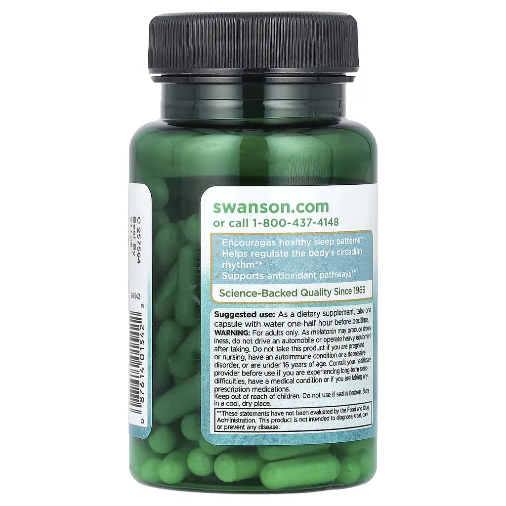 Мелатонин Swanson Melatonin 1 мг 120 капсул - фото 3