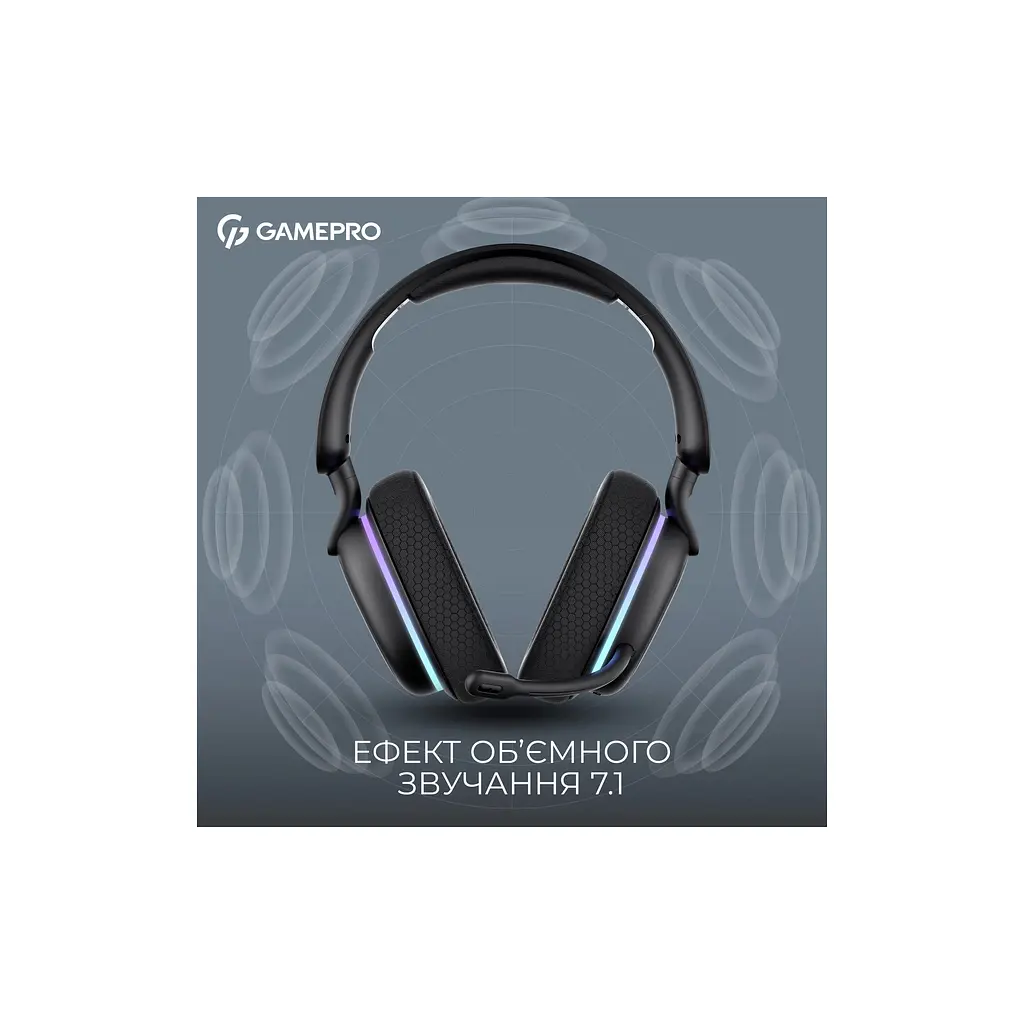 Навушники GamePro Asgard Bragi 7.1 RGB Tri-Mod Black (HSW250B) - фото 9