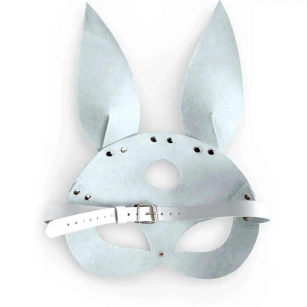 Шкіряна маска зайчика Art of Sex - Bunny mask, колір Білий - фото 4