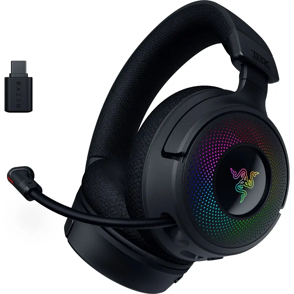 Гарнітура ігрова Razer Kraken V4, USB-A/WL/BT, RGB, чорний - фото 6