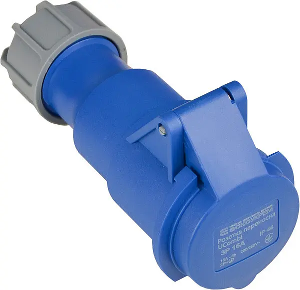 Розетка переносная P3 16А IP44 2P+PE UCombi АСКО-УКРЕМ (A0080010118) - фото 3