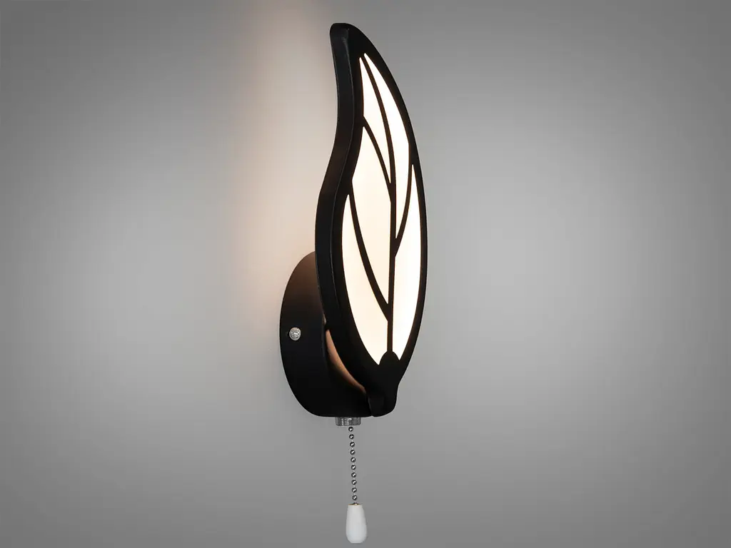 Бра настенное LED Diasha 8028/1BK Листочек 15W черный металл акрил - фото 3