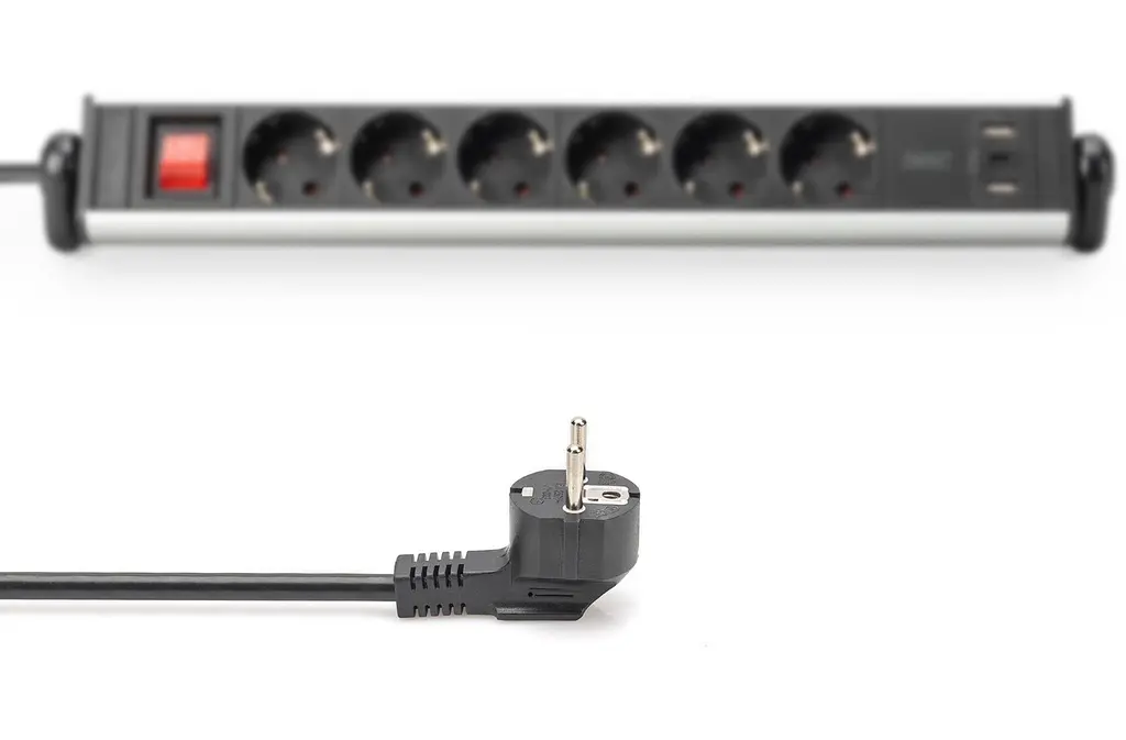 Мережевий фільтр-подовжувач DIGITUS DA70624 Office, 6xSchuko 16A, 3xUSB 2A, 3680 Вт, 1.5 м - фото 7