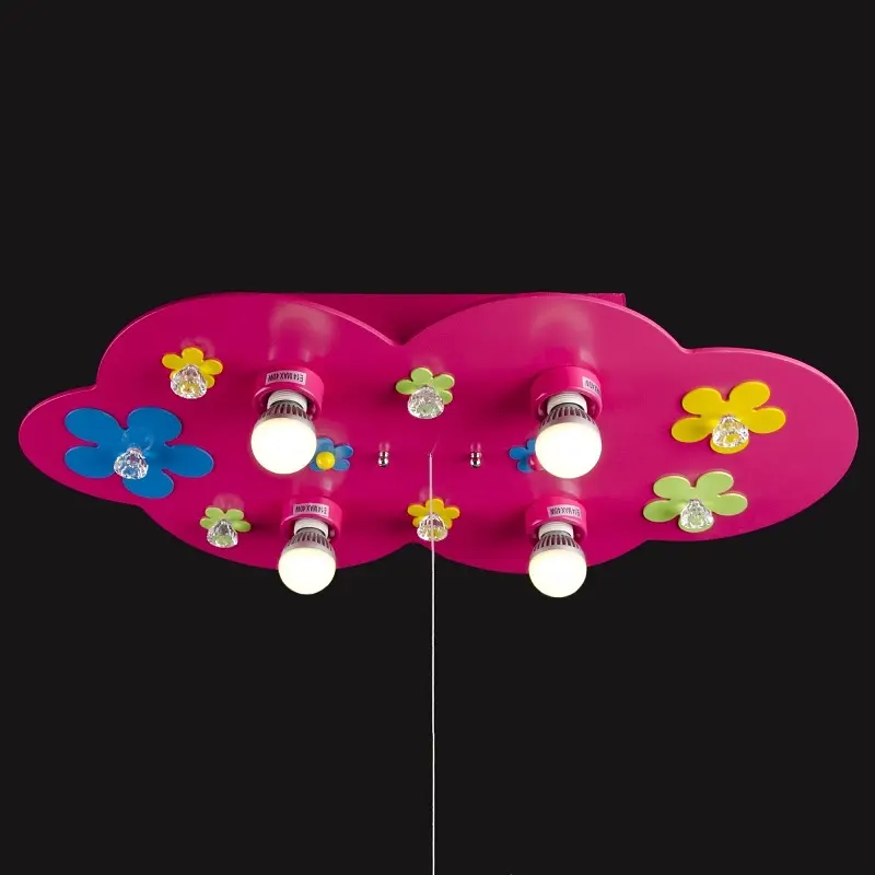 Люстра Brille потолочная деревянная для детской E14 40W Mix (KL-403C/4) - фото 3