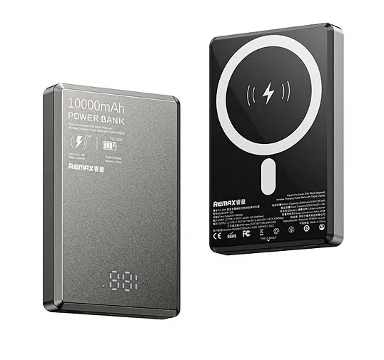 Портативна батарея Remax RPP-109 10000mAh 20W Metal MagSafe Power Bank Grey - фото 3