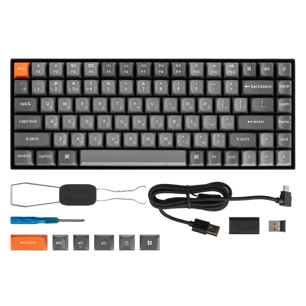 Клавіатура Keychron K2 Max K Super Red Hot-Swap QMK Wireless/Bluetooth/USB-А UA Black (K2M-J1-UA) - фото 4