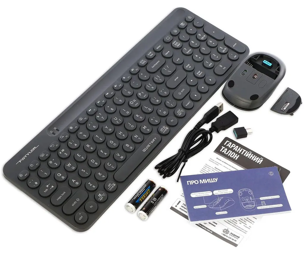 Комплект (Клавіатура та миша) A4Tech Fstyler FG3300 Air2 (Grey) (FG3300 Air2 (Grey)) - фото 8