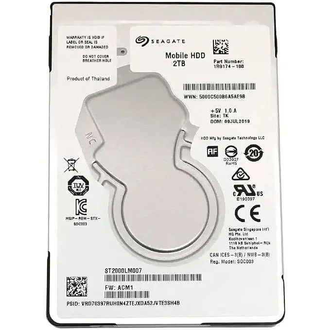 Жорсткий диск для ноутбуків Seagate BarraCuda S 2.5 дюйма 2 Tb (ST2000LM007) - фото 4