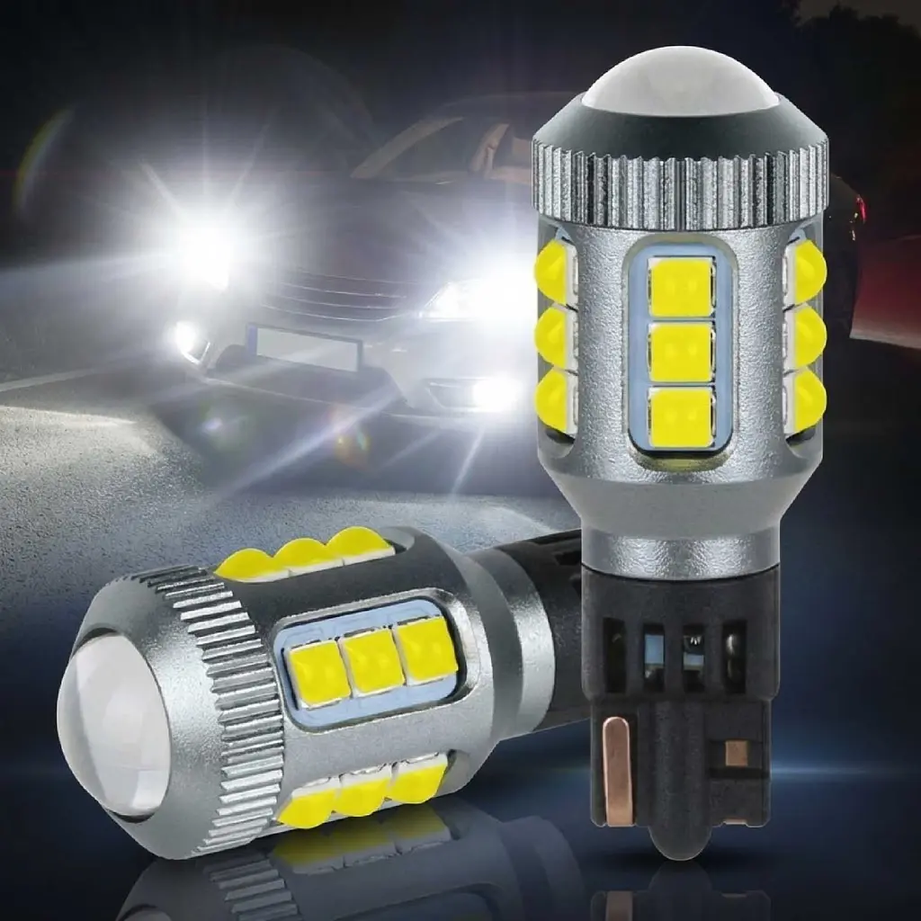 Автолампа світлодіодна LED 12-50V T15 W16W 9.5W Лінза Білий Світло 1 шт
