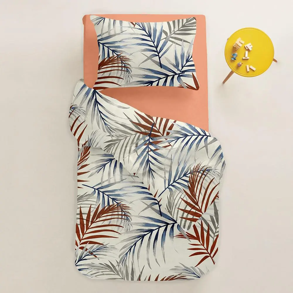 Підліткова постільна білизна з простирадлом на резинці BEIGE FOLIAGE COSAS (4822052079645) - фото 2