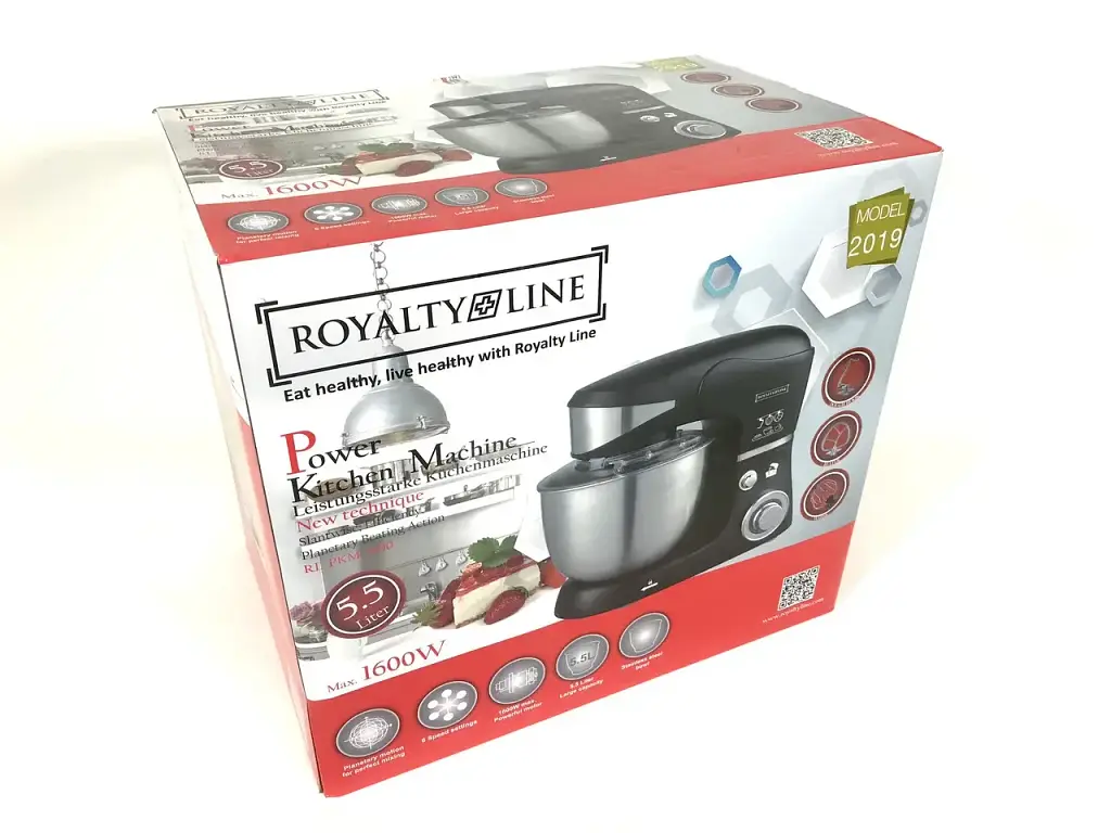 Тістоміс-міксер планетарний на 6 л 1600Вт Royalty Line RL - РКМ-1600Вт Black - фото 6
