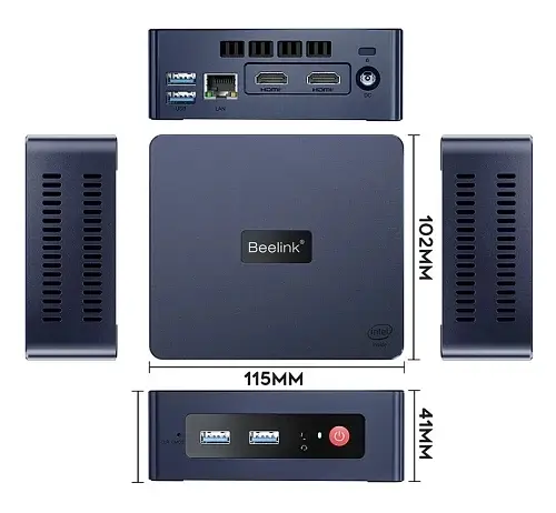 Неттоп MINI S13, Navy Blue, N150 (4x3.6 GHz, 6 Вт), 16Gb DDR4 3200 MHz SO-DIMM Beelink teh0020026 - фото 3