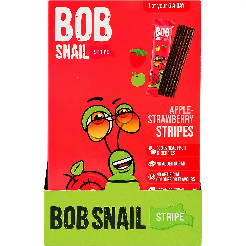 Цукерки фруктово-ягідні Bob Snail Яблучно-полуничний страйп 84 г (6 шт. х 14 г) - фото 5