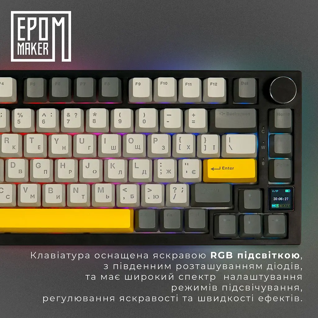 Клавиатура Epomaker AK820 Pro Gift Switch Black механическая беспроводная (AK820-PRO-BG) - фото 13