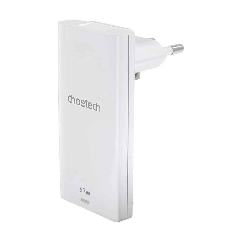 Мережевий зарядний пристрій Choetech PD6011 Ultra thin PD67W GAN A+C White (43-00155) - фото 2