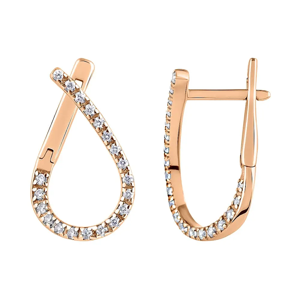 Сережки з червоного золота (з40063)