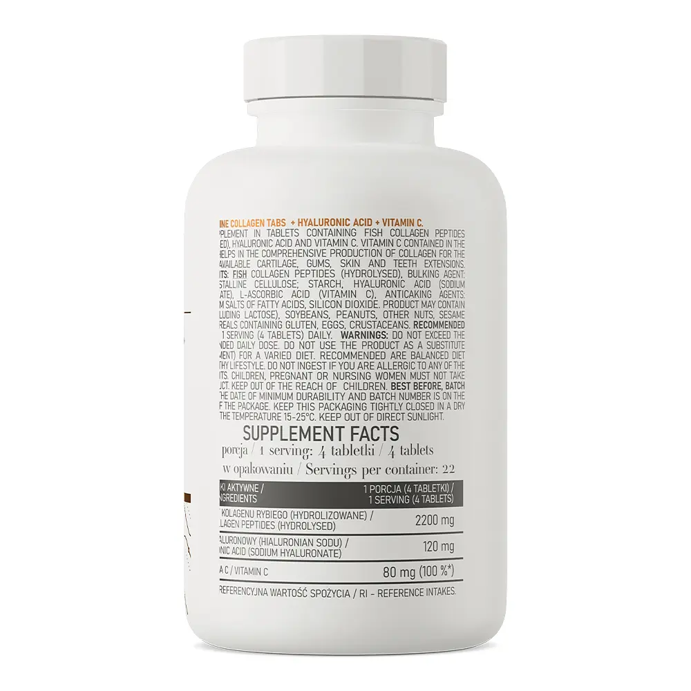 Колаген OstroVit Marine Collagen with Hyaluronic Acid and Vitamin C, 90 таблеток з гіалуроновою кислотою і вітаміном С - фото 2
