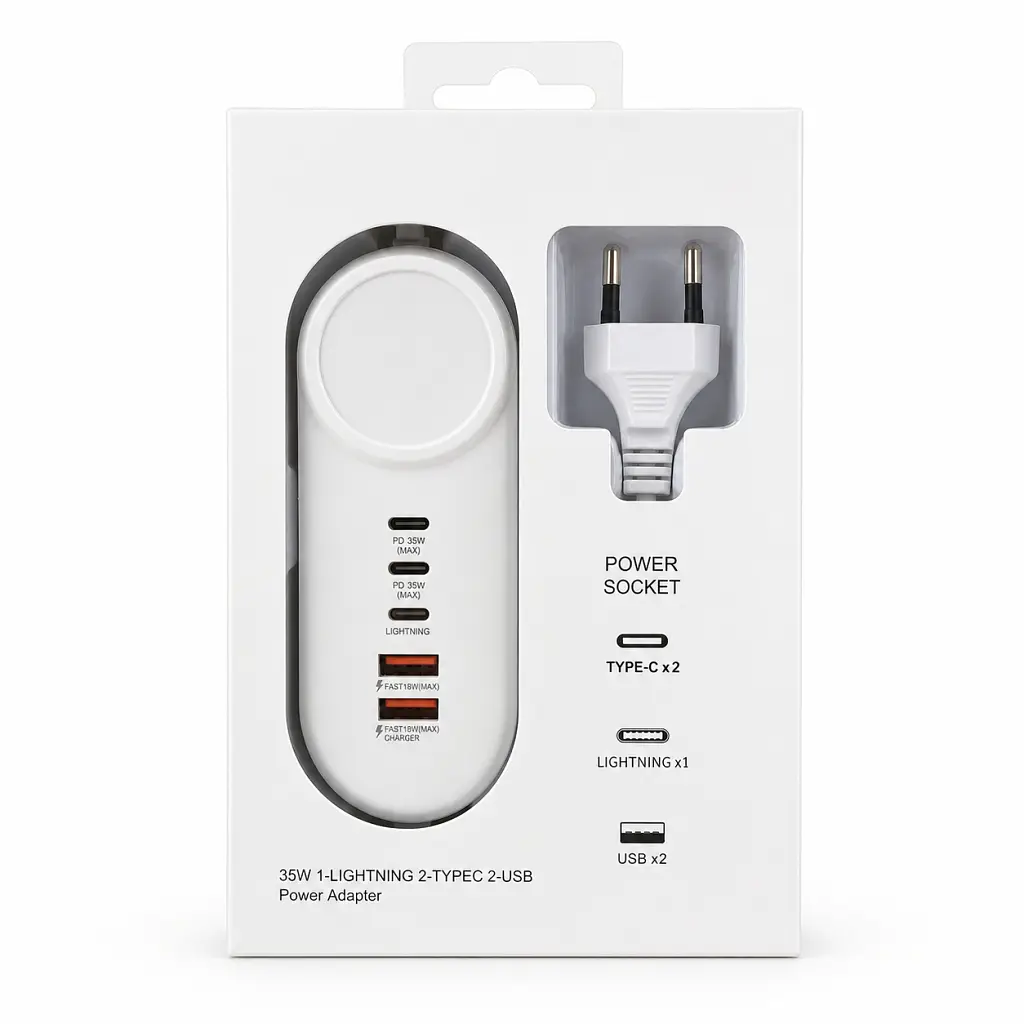 Зарядний пристрій XoKo 2xUSB QC 18W + 2xUSB-C PD35W (XK-QC-505) - фото 2