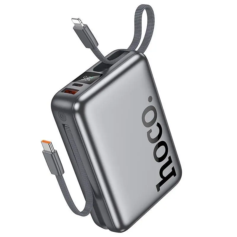 Универсальная мобильная батарея HOCO Eminente Power Bank с IP+C cable Q39 20000mAh |1USB/1Type-C, 22.5W/3A, PD/QC|