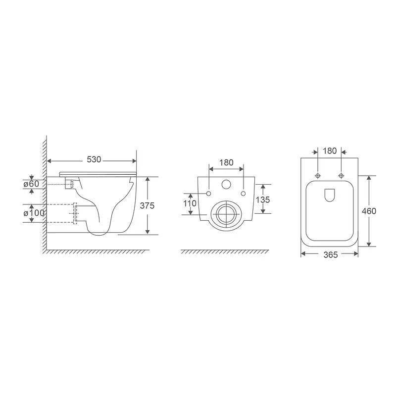 Унитаз подвесной Mixxus Premium Diverse-0101-T1 530x365x373 мм, система смыва Tornado 1.0 MP6477, Белый - фото 6