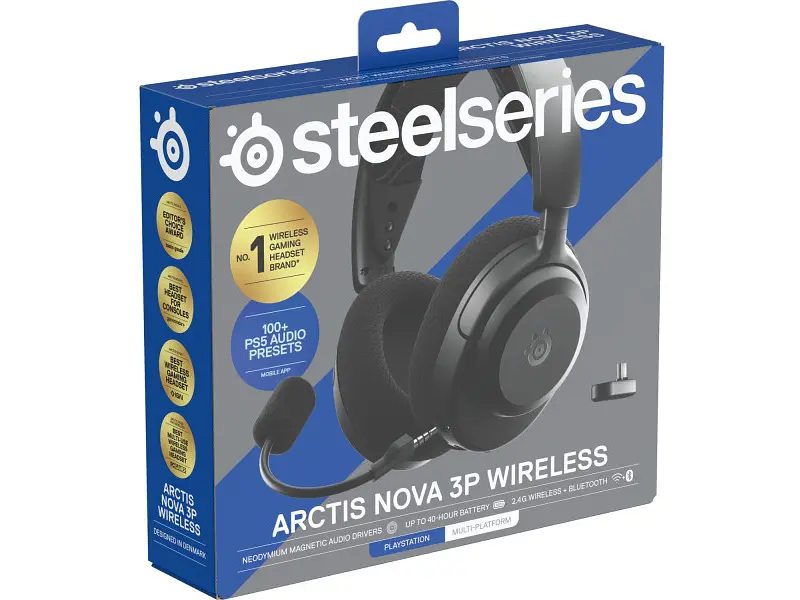 Ігрова гарнітура SteelSeries Arctis Nova 3P Wireless MultiPlatform Black (61686) - фото 5