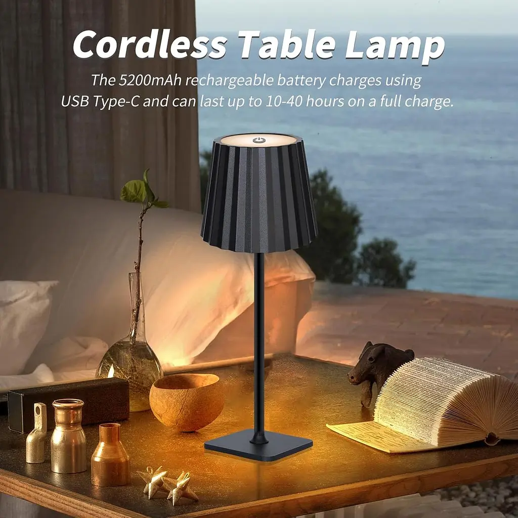 Mr. White Набір з 2 бездротових сенсорних світлодіодних настільних ламп, що перезаряджаються - фото 4