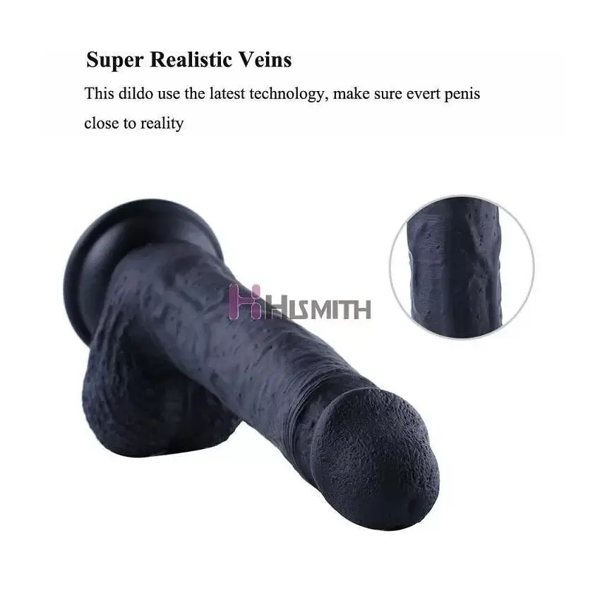 Фалоімітатор Hismith 8.3″ Silicone Dildo KlicLok для секс-машин - фото 3