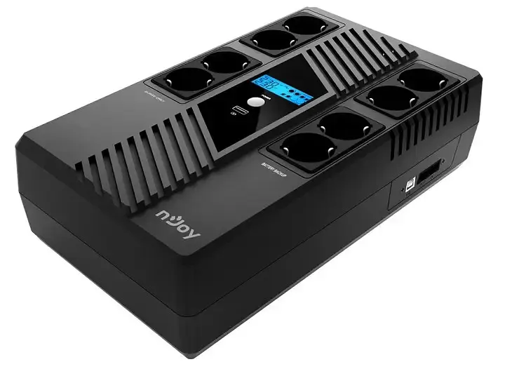 ДБЖ на 8 розеток NJOY Token 800 (UPCSBLS680TTOAZ01B) з дисплеєм і USB - фото 3