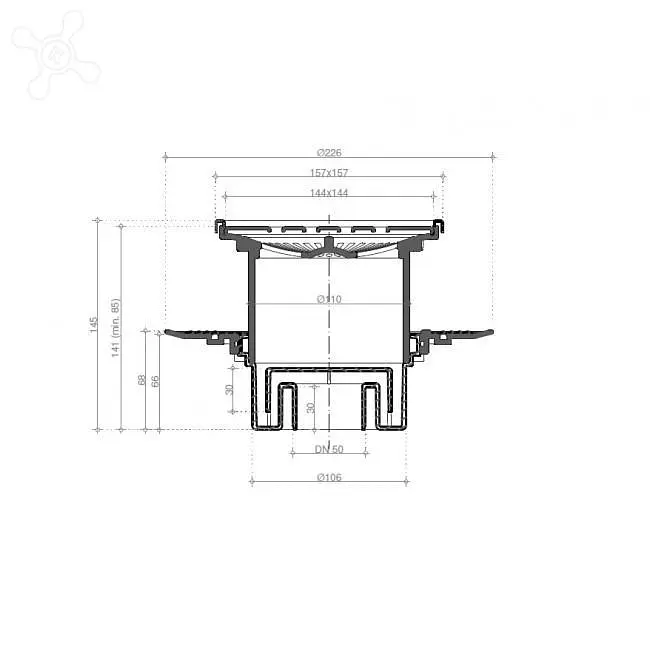 Душевой трап Pestan Confluo Plate Vertical 2в1 15х15 см 30412 - фото 6