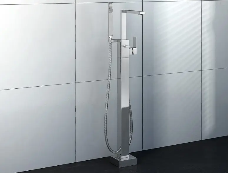 Смеситель для ванны напольный Kohlman Excelent chrome QF1165H Хром - фото 2