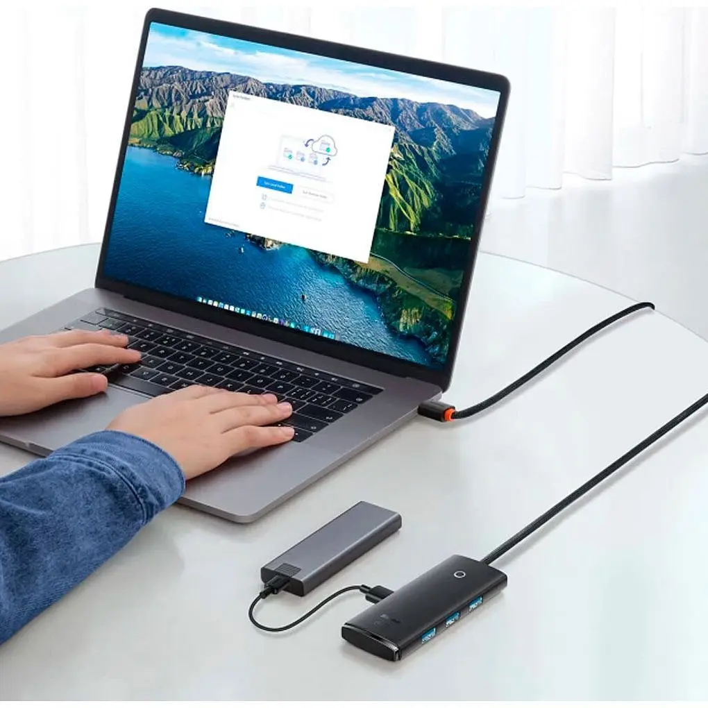 USB-хаб Baseus Lite Series 4-in-1 USB-A Black (WKQX030201) [152644] - фото 6