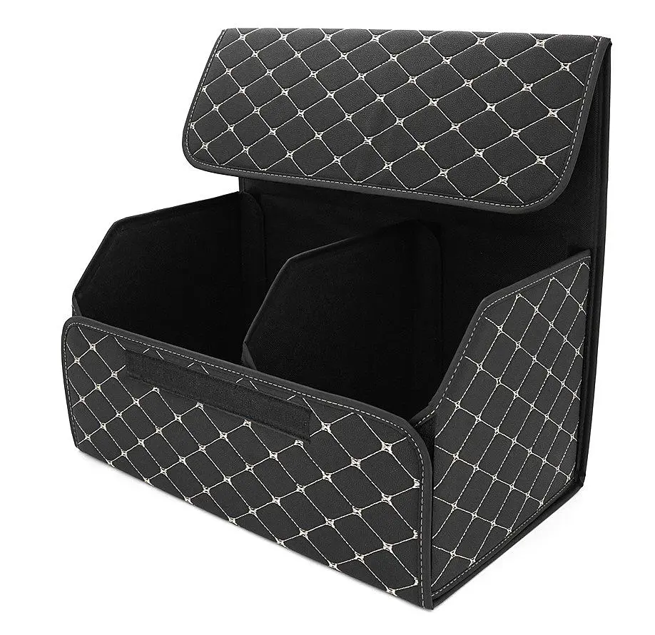Складаний шкіряний автомобільний органайзер Voltronic CXJ-BIG-BG 540x320x300 Black-Gold - фото 3