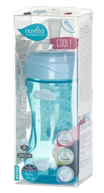Бутылочка для кормления Nuvita Mimic Cool, антиколиковая, 250 мл, голубой (NV6032SKY) - фото 3