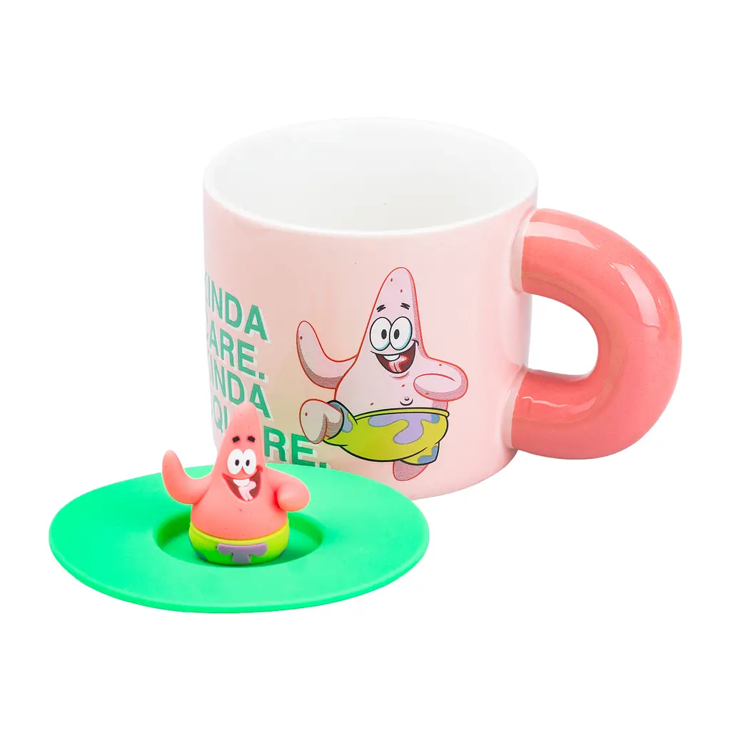Чашка керамічна Happy Life Патрік 400 мл з кришкою рожева HP7216P - фото 2