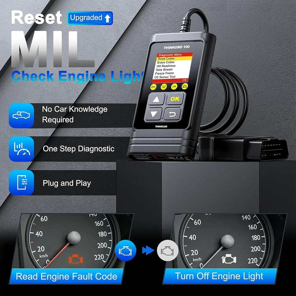 Считыватель кодов THINKCAR OBD100 OBD2, универсальный автомобильный сканер OBD2 считыватель неисправностей двигателя OBD2/EOBD - фото 6